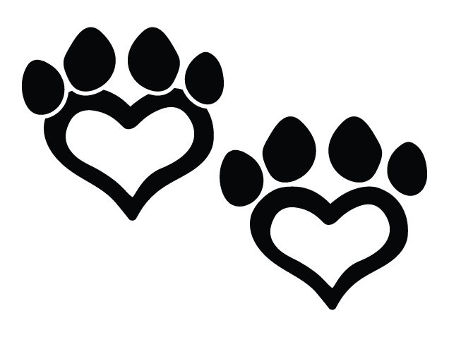 Heart shaped paw print clipart image - Free SVG File for Members