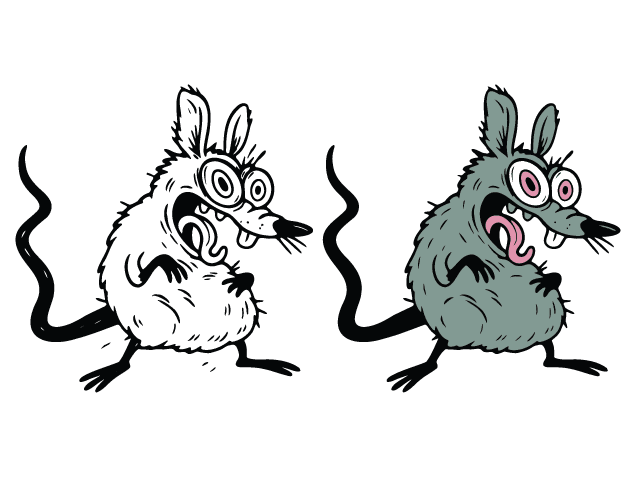 Anxious Cartoon Rat Free SVG File for Members – Crazy Mouse clipart image