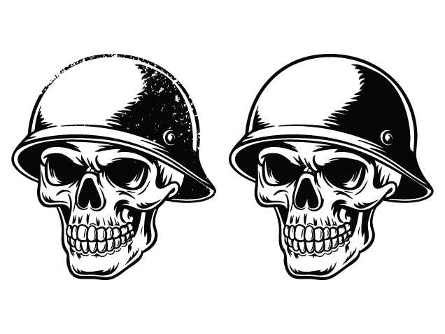 Army Skull with Helmet Free SVG File for Members – Spooky Military clipart