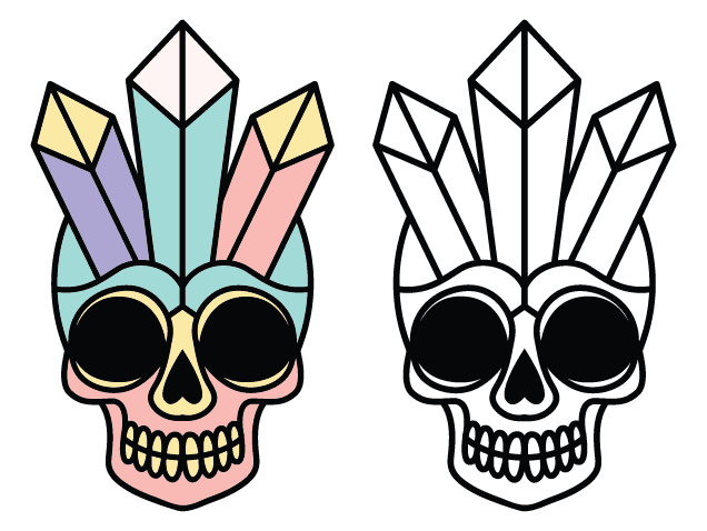 Stained Glass Skull with Crystals Free SVG File for Members – Pastel Sugar Skull design