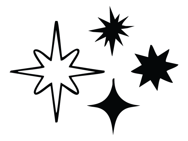 Shining Stars silhouette Free SVG File Bundle - Decorative Celestial clipart