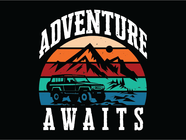 Adventure awaits Free SVG File for Members – camping tshirt design