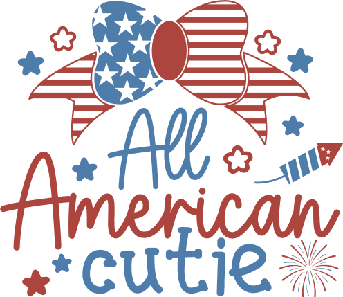 All American Cutie Free SVG File for Members – 4th of july, baby onesie design