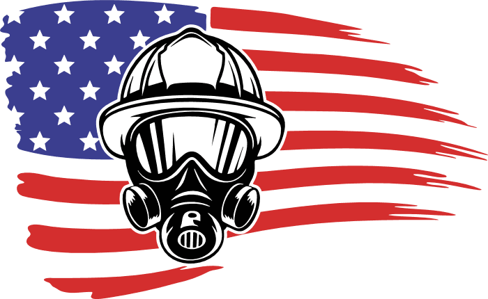 American Flag with Firefighter Gas Mask Free SVG File for Members – Patriotic tshirt design