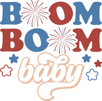 Boom Boom Baby Free SVG File – 4th of july, baby onesie design