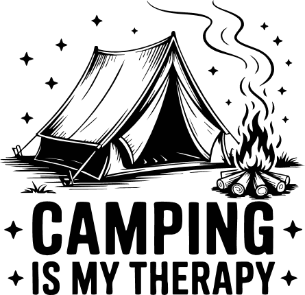 Camping is My Therapy Free SVG File for Members – tshirt design