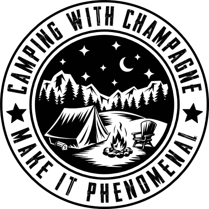 Camping with Champagne, make it phenomenal Free SVG File for Members – tshirt design