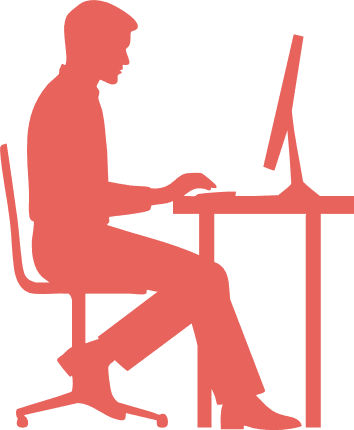 Man Working on a Computer Free SVG File for Members – Programmer wall sticker