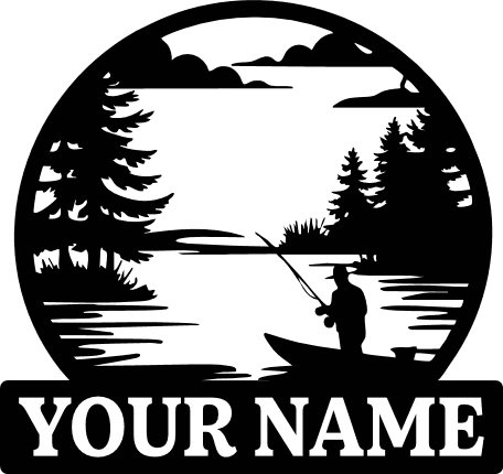 Lake Fishing with Custom Name frame Free SVG File for Members – tshirt design