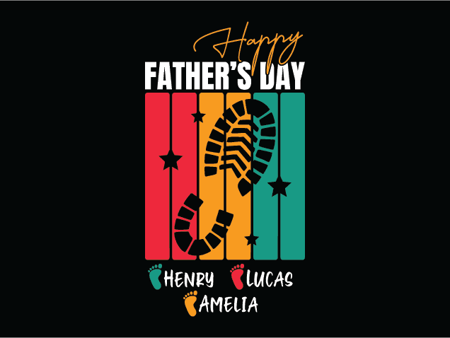Happy Father’s Day Free SVG File for Members – Personalized Names Footprints