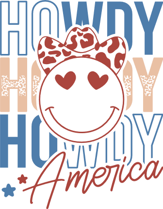 Howdy America, echo text Free SVG File – 4th of july, tshirt design