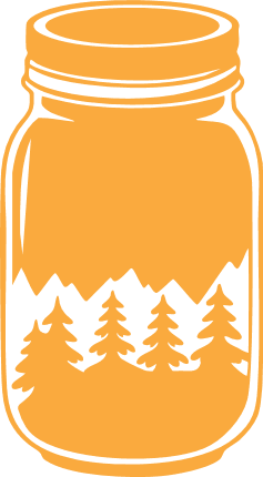 Mountain Forest Mason Jar design - Free SVG File