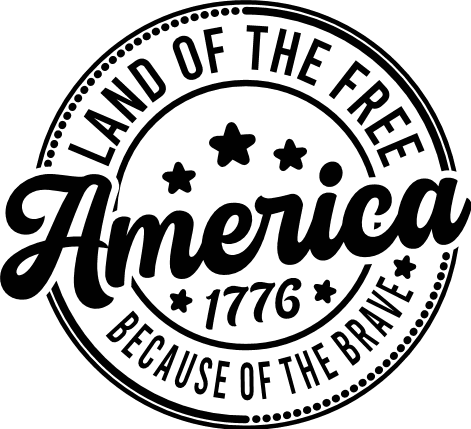 America, Land of the Free, Because of the Brave, 1776 Free SVG File for Members – 4th of july