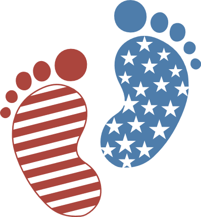 USA Flag Footprint Free SVG File for Members – 4th of july clipart image