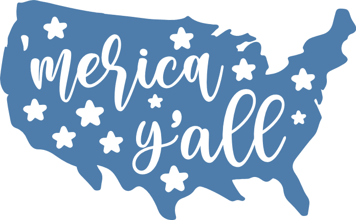 Merica Y’all, USA Map Free SVG File for Members – 4th of july, tote bag design