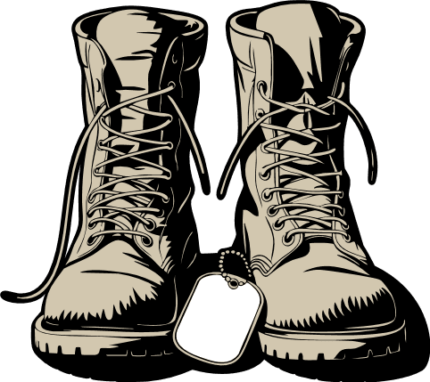 Military Soldier Combat Boots Free SVG File for Members – boots clipart image