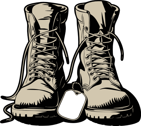 Military Soldier Combat Boots Free SVG File for Members – boots clipart image