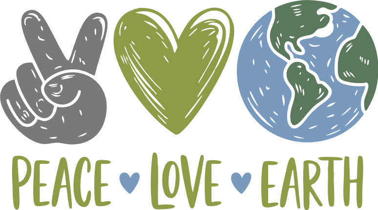 Peace, Love, Earth Free SVG File – Earth Day tshirt design