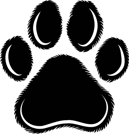 Fluffy Pet paw print clipart image - Free SVG File for Members