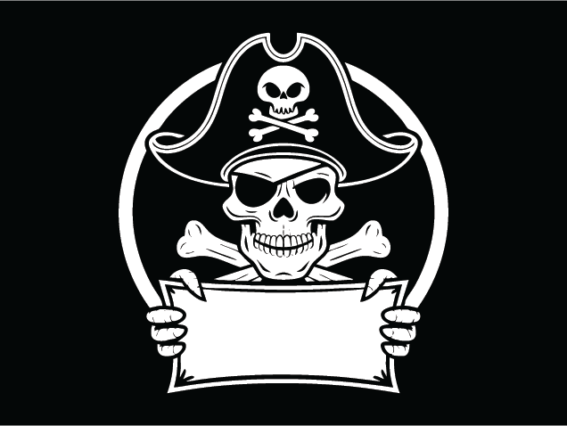 Pirate Skull with Scroll Free SVG File for Members – Halloween sticker