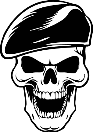 Grinning Skull with army hat Free SVG File for Members – Military Skull Clipart image