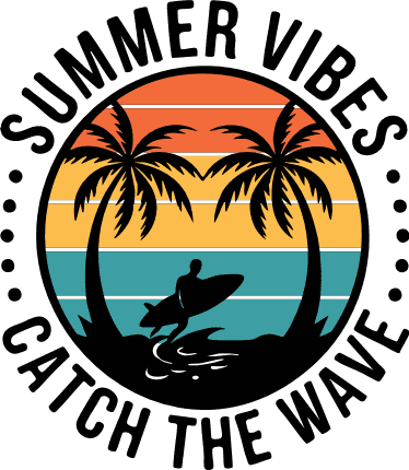 Summer Vibes, Catch the Wave SVG design for tshirt - Free SVG File