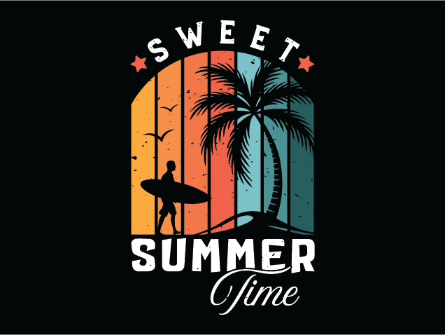 Sweet Summer time Free SVG File for Members – beach day tshirt design