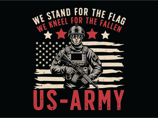We Stand for the Flag, We Kneel for the Fallen Free SVG File for Members – US Army svg