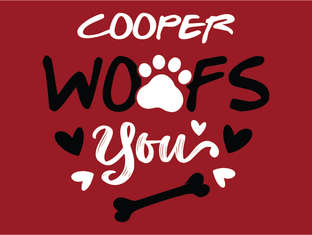 Woofs You, custom dog name Free SVG File for Members – pet tank top design