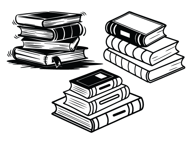 Stack of Books Free SVG File Bundle for Members – Reading clipart image