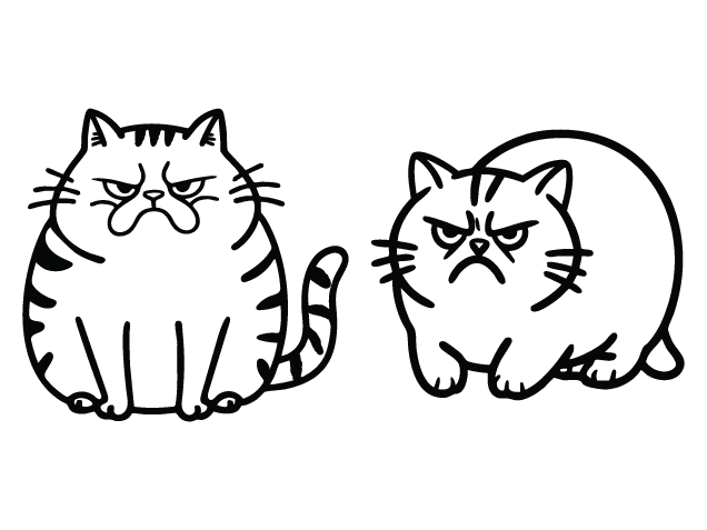 Grumpy Cat Free SVG File for Members - Angry Fat Cat clipart image
