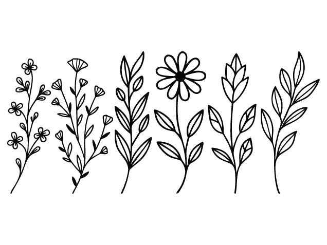 Wild flowers Free SVG File Bundle for Members - floral clipart image