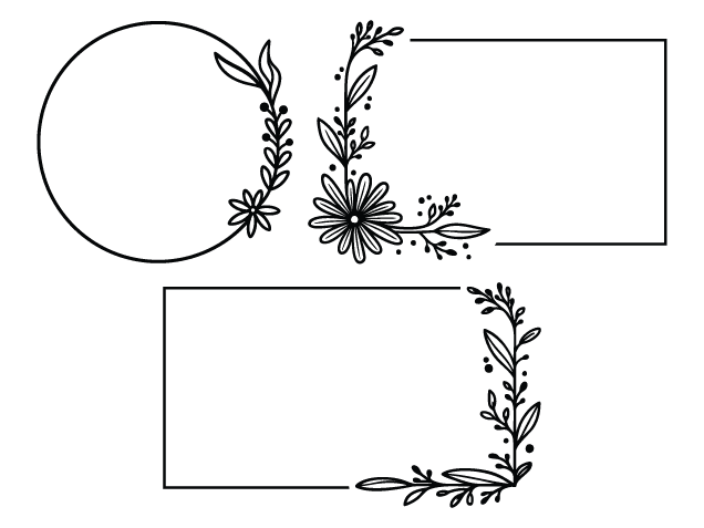 Floral Monogram Frame Free SVG File Bundle for Members – Botanical Border