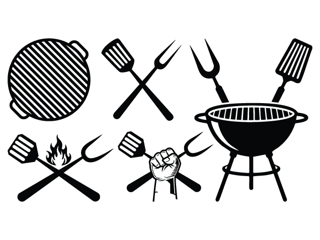 BBQ Grill Tools, fork, spatula Free SVG File bundle for Members – Barbecue Grill clipart