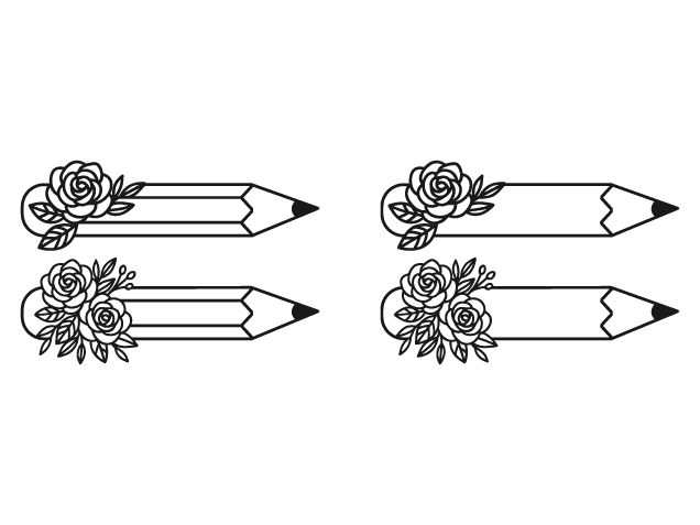 Floral Pencil Free SVG File for Members – back to school, pencil clipart