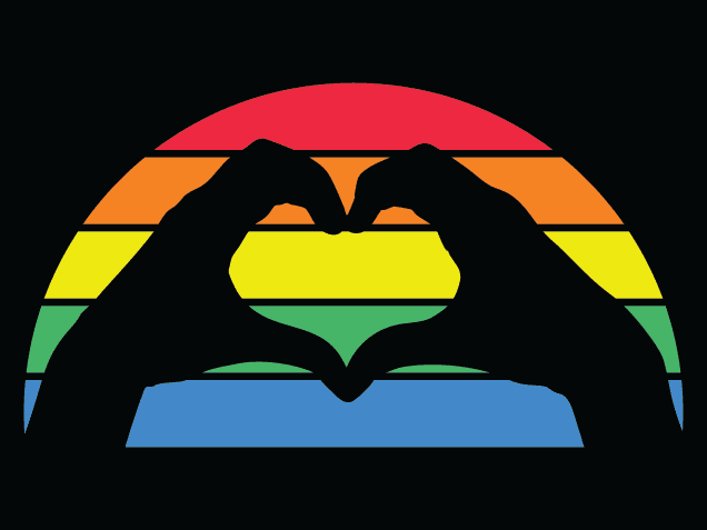 LGBTQ Rainbow hand heart Free SVG File for Members - gay pride month svg