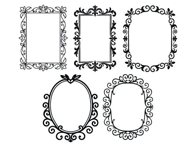 Decorative Vintage Swirly Border Frame - Free SVG File bundle for Members