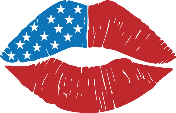 American Flag Lips Free SVG File for Members – 4th of july, lips clipart image