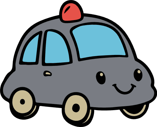 Adorable Cartoon Cop Car Free SVG File for Members – Smiling Police Car clipart