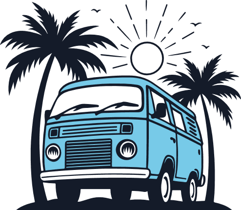 Beach Van, palm trees Free SVG File for Members – nautical sticker