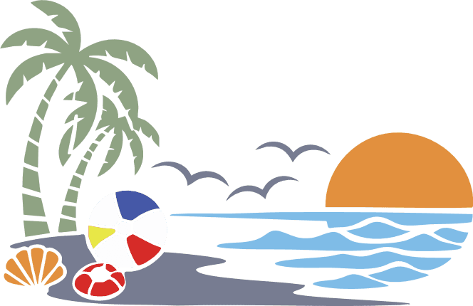 Sunset at the Beach Scene Free SVG File for Members – Summer Vacation sticker
