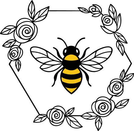 Honey Bee in a floral frame - Free SVG File for Members