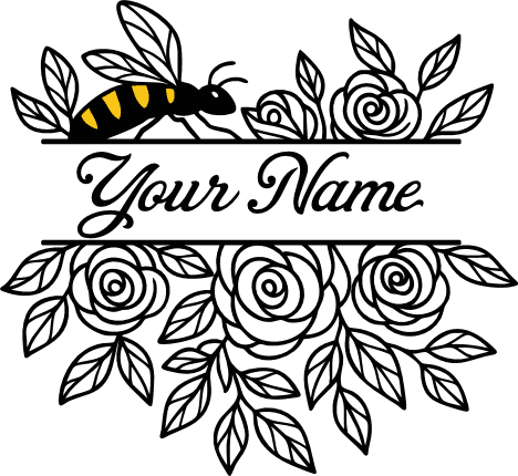 Floral monogram frame Free SVG File for Members - customized name flowers design