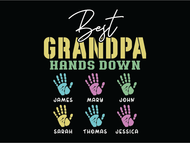 Best Grandpa hands down Free SVG File for Members - customized gift for grandfather
