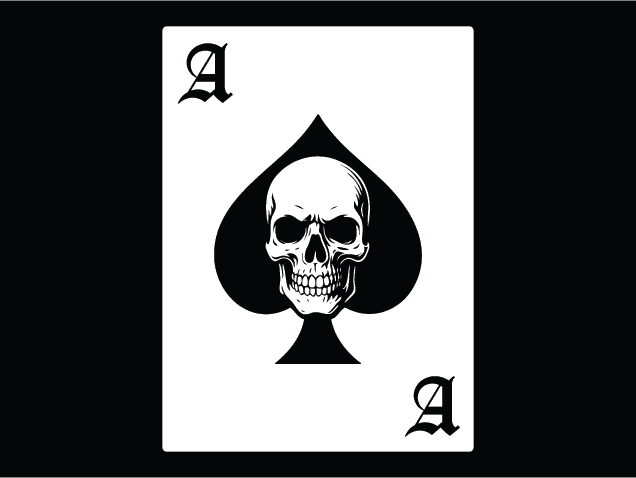 Skull in Spade Playing Card Free SVG File for Members – Ace of Spades sticker
