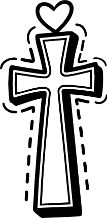 Christian Cross and heart Free SVG File for Members – Religious clipart image