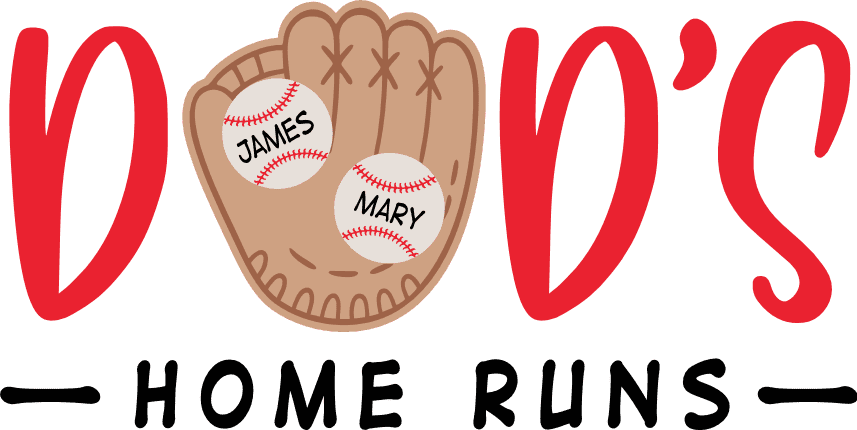 Dad's Home Runs Free SVG File for Members – Customized Baseball tshirt design