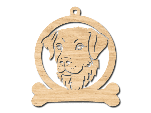 Dog Face with Bone hanging ornament Free SVG File for Members – pet lover svg