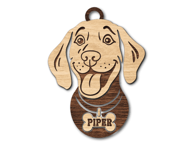 Dog Face hanging ornament Free SVG File for Members - customized name design