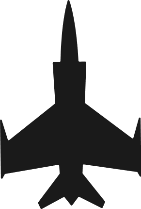 Fighter jet silhouette Free SVG File - Military plane clipart image